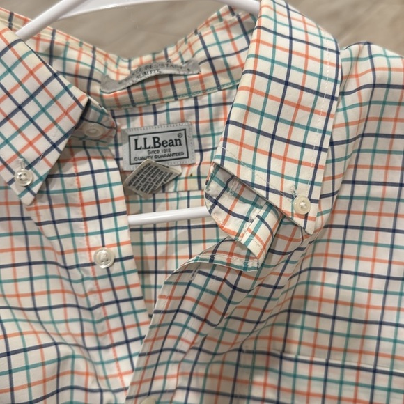 Free w purchase LL Bean Men's Plaid Cotton Twill Sport Shirt - Blue - Picture 4 of 5